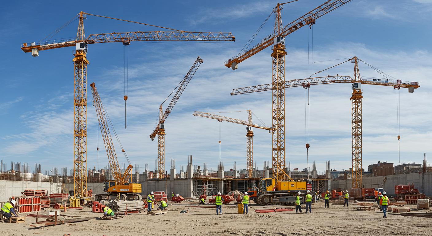 Башенный кран на строительной площадке